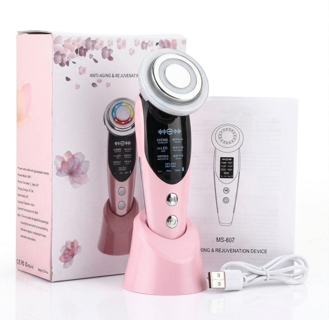 7-in-1 EMS Facial Massager with LED & Vibration