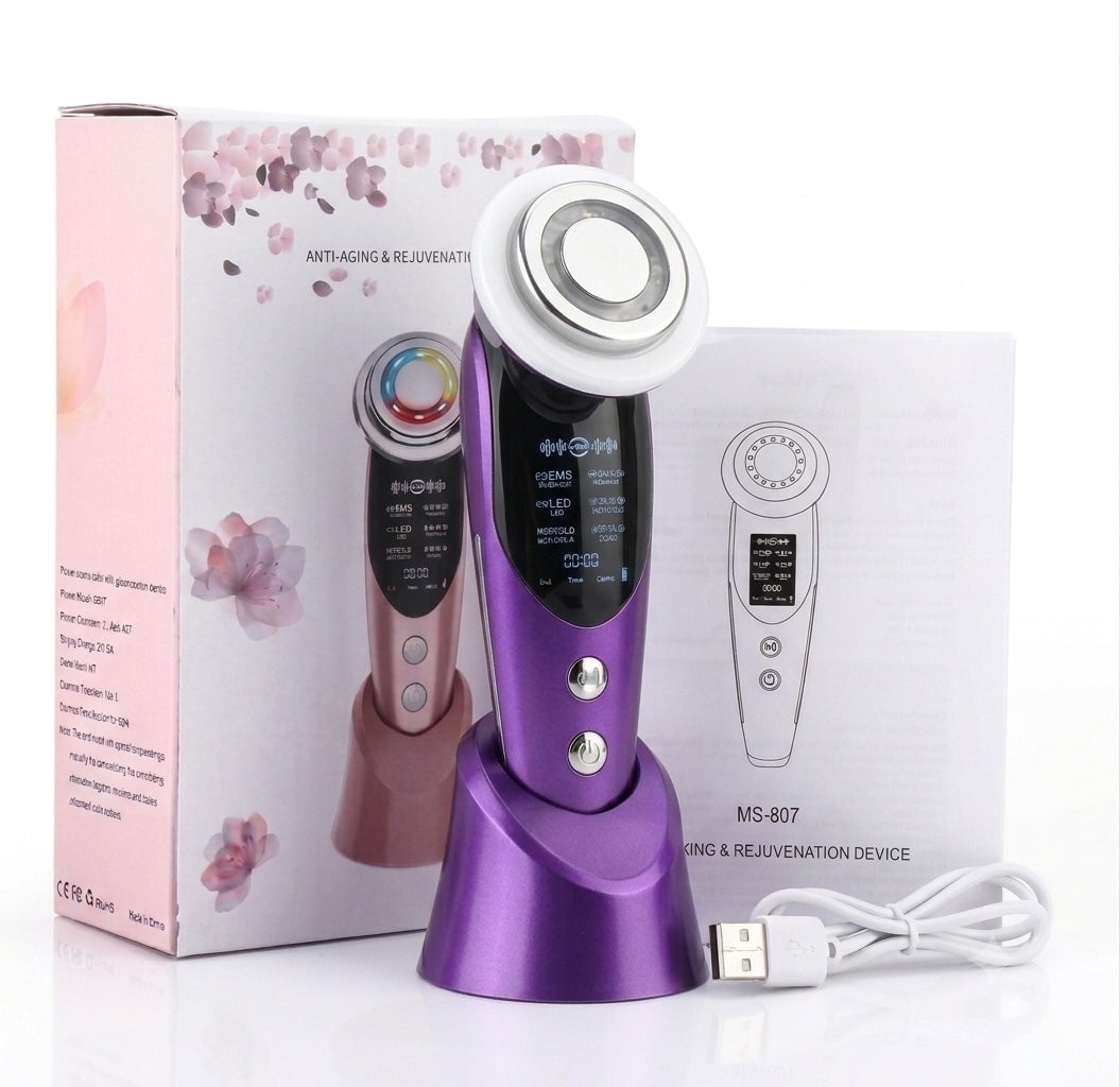 7-in-1 EMS Facial Massager with LED & Vibration
