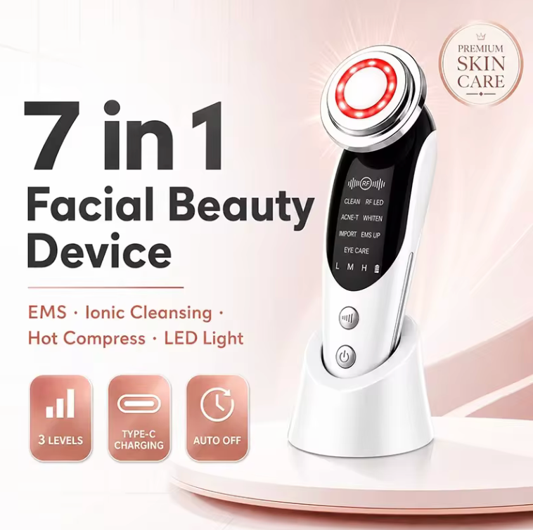 7-in-1 EMS Facial Massager with LED & Vibration