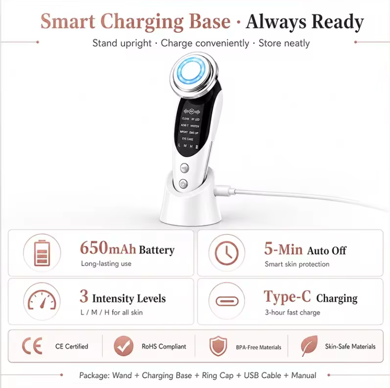 7-in-1 EMS Facial Massager with LED & Vibration
